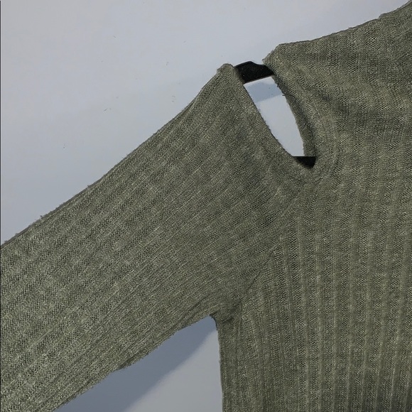 Pink Rose Cold-shoulder Sweater Dress Green Size M - Picture 7 of 7